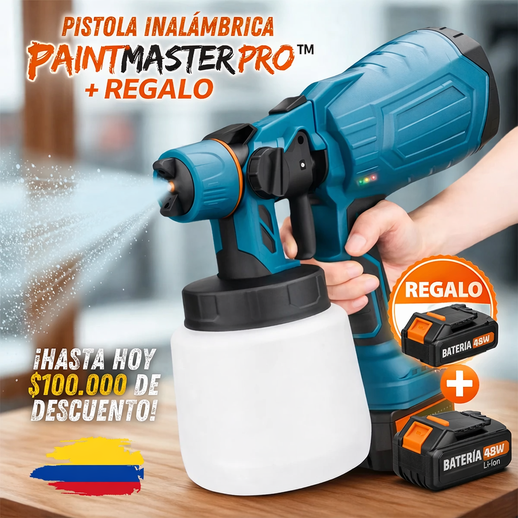 PISTOLA INALÁMBRICA PAINTMASTER PRO™ + REGALO 48W - ACABADOS PRO EN SEGUNDOS 🎨